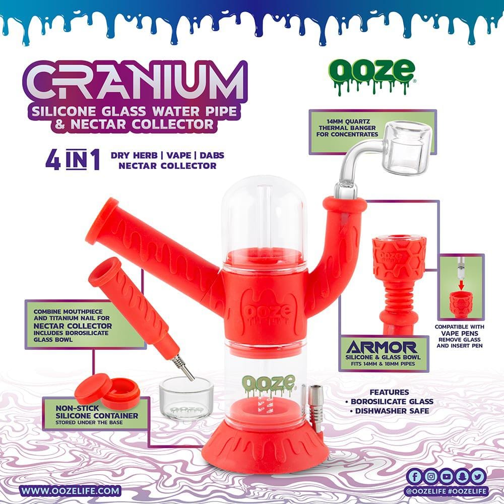 Ooze Cranium Silicone 4-in-1 Hybrid Bong