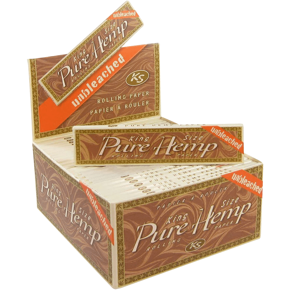 Pure Hemp Rolling Papers Box of 50 Pure Hemp Unbleached King Size Rolling Papers
