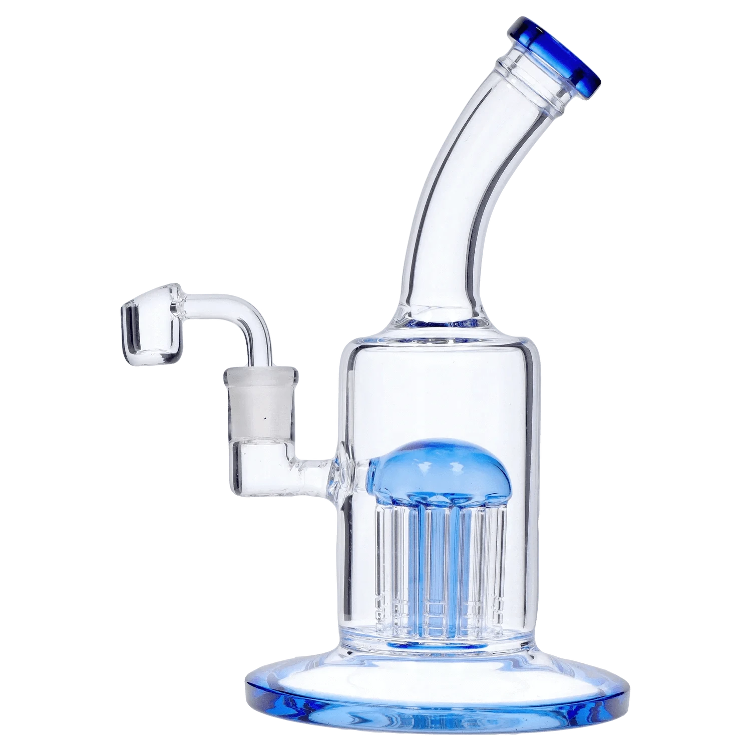 DHC Generic Dab Rig Blue DHC Bent Neck with Tree Perc Dab Rig - 8 in.