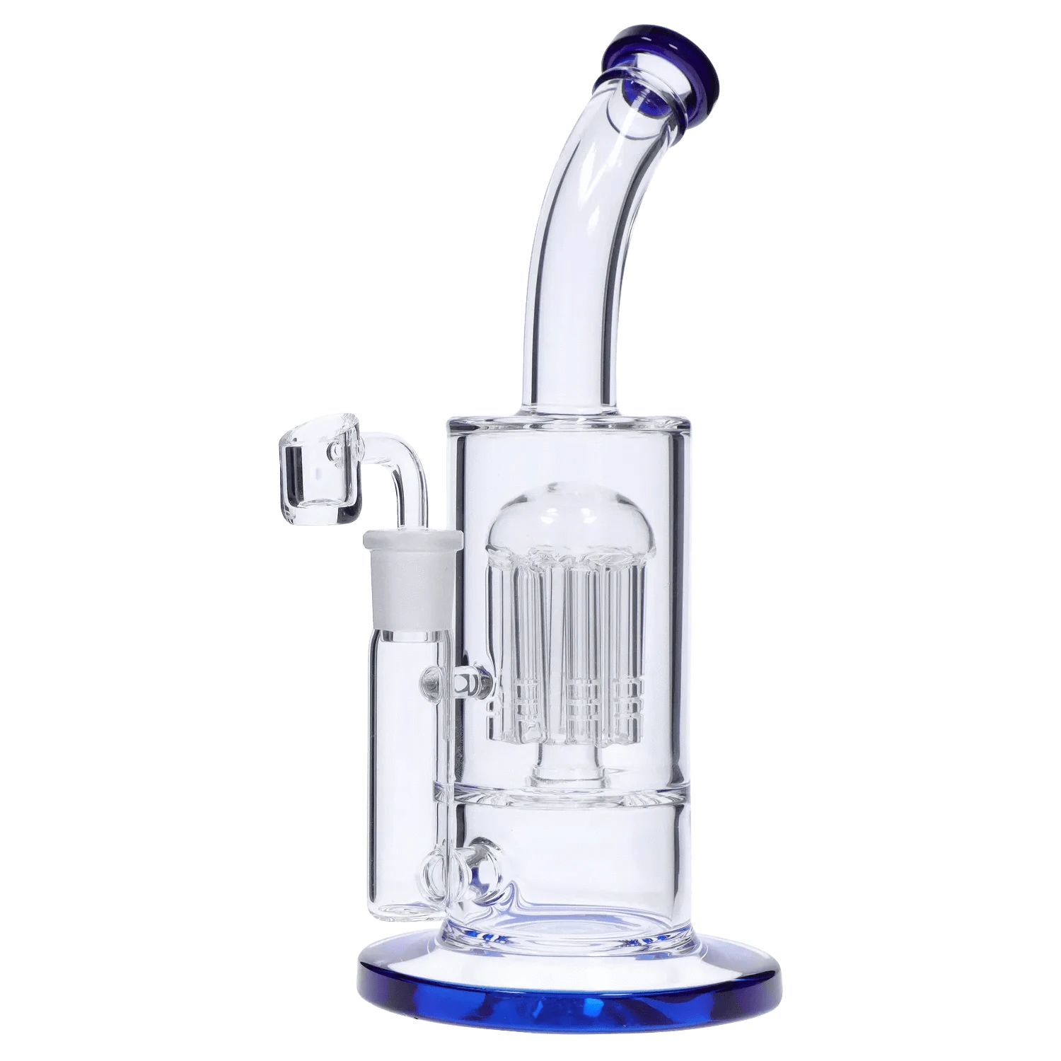 DHC Generic Dab Rig Blue DHC Bent Neck with Tree Perc Dab Rig - 9 in.