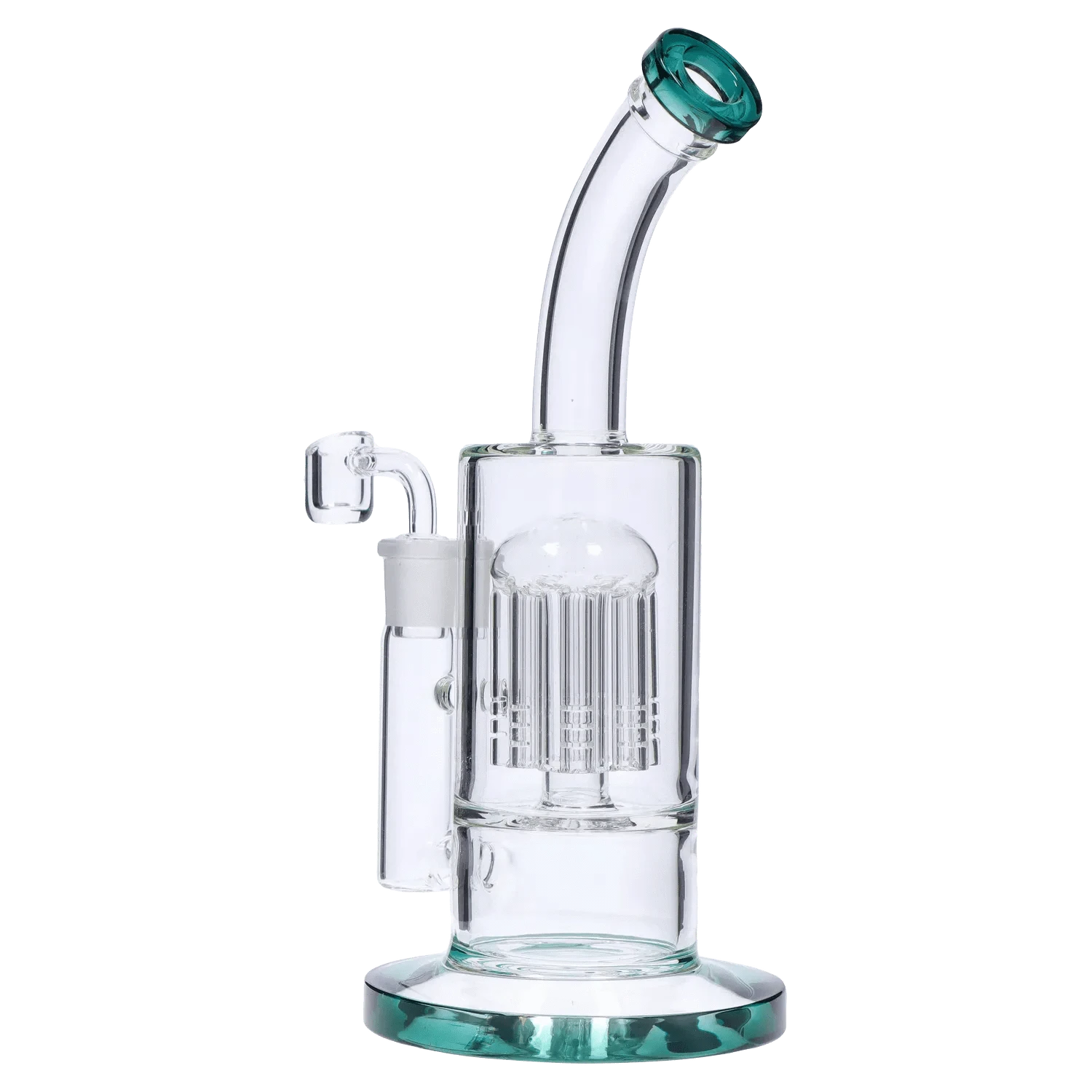 DHC Generic Dab Rig Teal DHC Bent Neck with Tree Perc Dab Rig - 9 in.