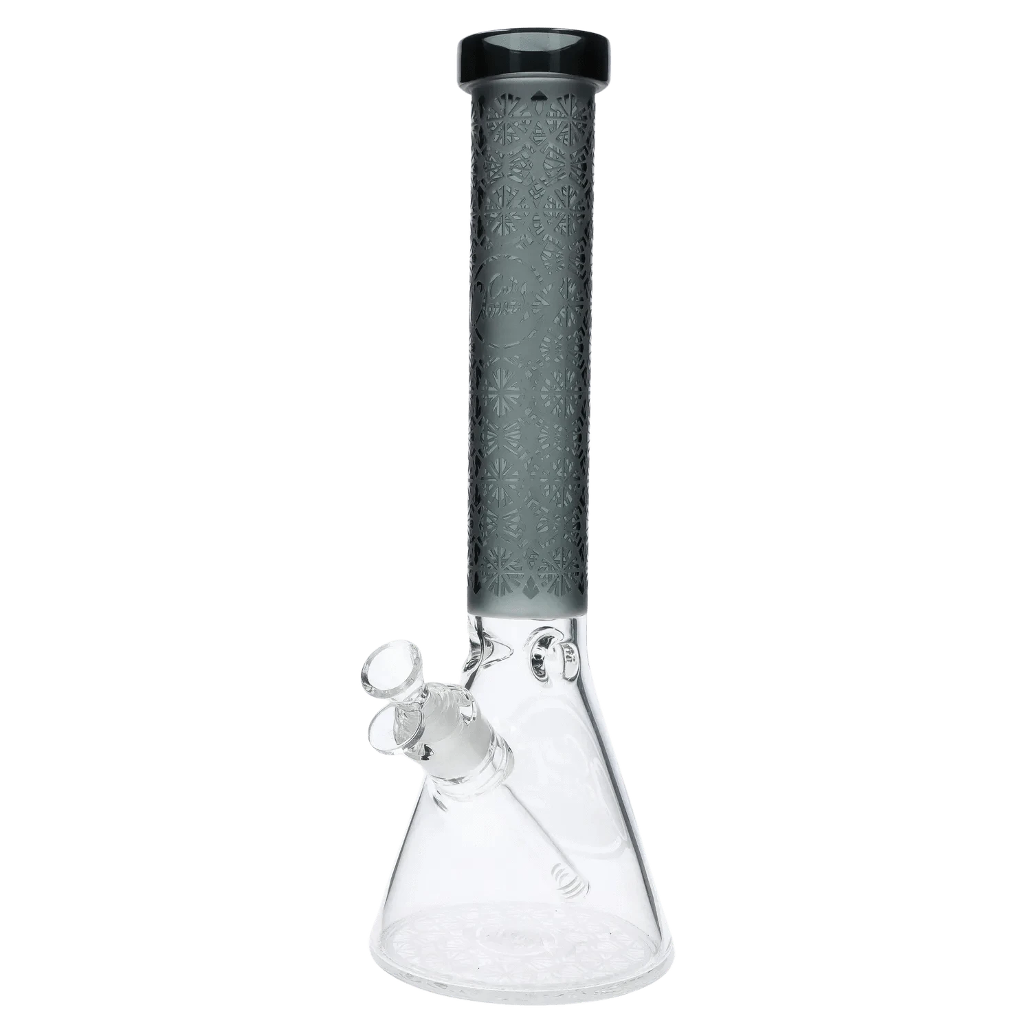 Daily High Club Patterned Printed w/ Coloured Tube Beaker -  Black - 14 in.