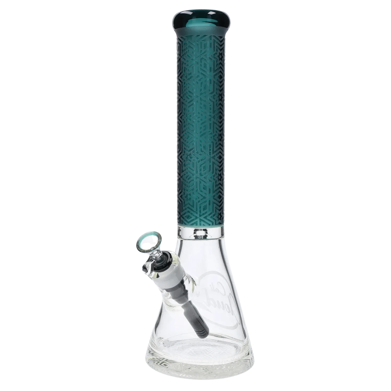 Daily High Club Patterned Printed w/ Coloured Tube Beaker - Green - 14 in.