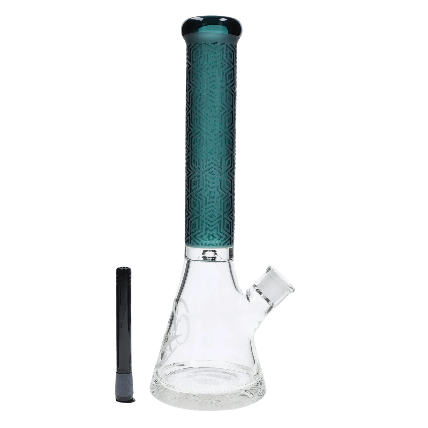 Daily High Club Patterned Printed w/ Coloured Tube Beaker - Green - 14 in.