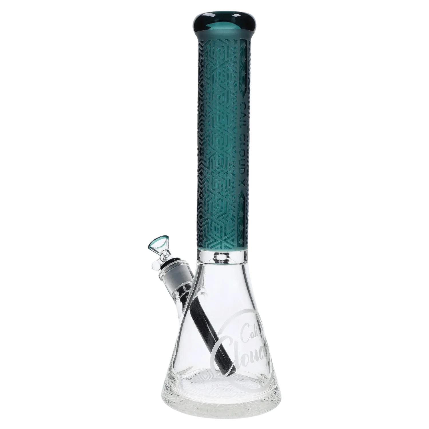 Daily High Club Patterned Printed w/ Coloured Tube Beaker - Green - 14 in.
