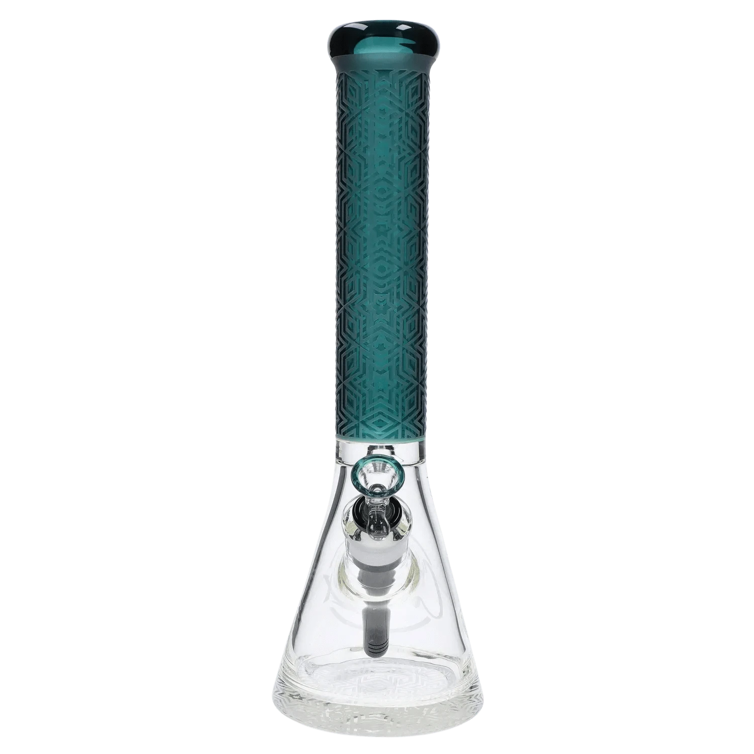 Daily High Club Patterned Printed w/ Coloured Tube Beaker - Green - 14 in.