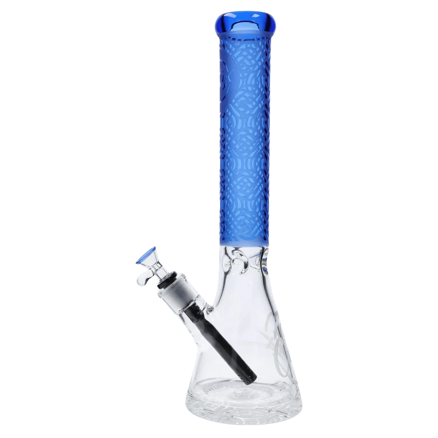 Daily High Club Patterned Printed w/ Coloured Tube Beaker -  Milky Blue - 14 in.