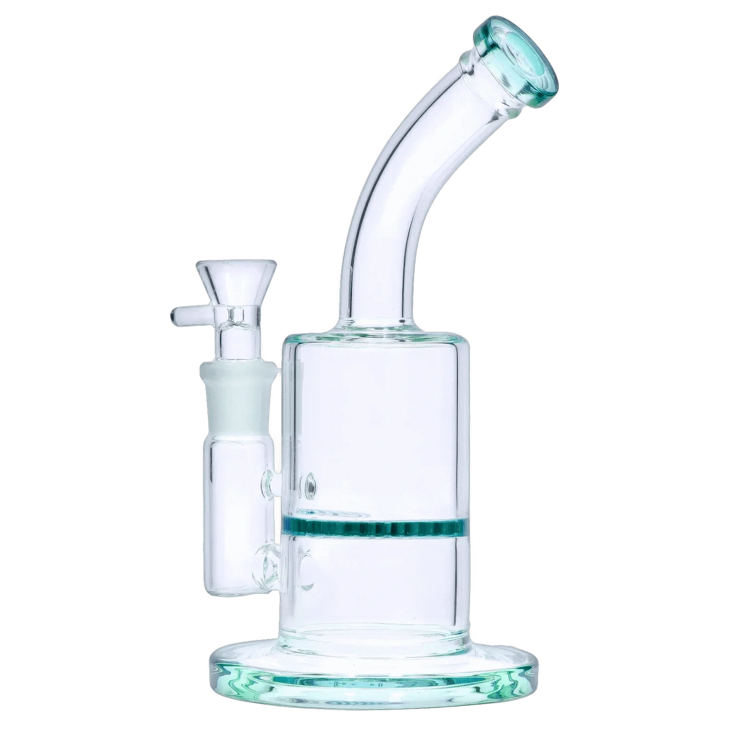 DHC Generic Water Pipe DHC Bent Neck w/ Honeycomb Perc Water Pipe - 9 in.