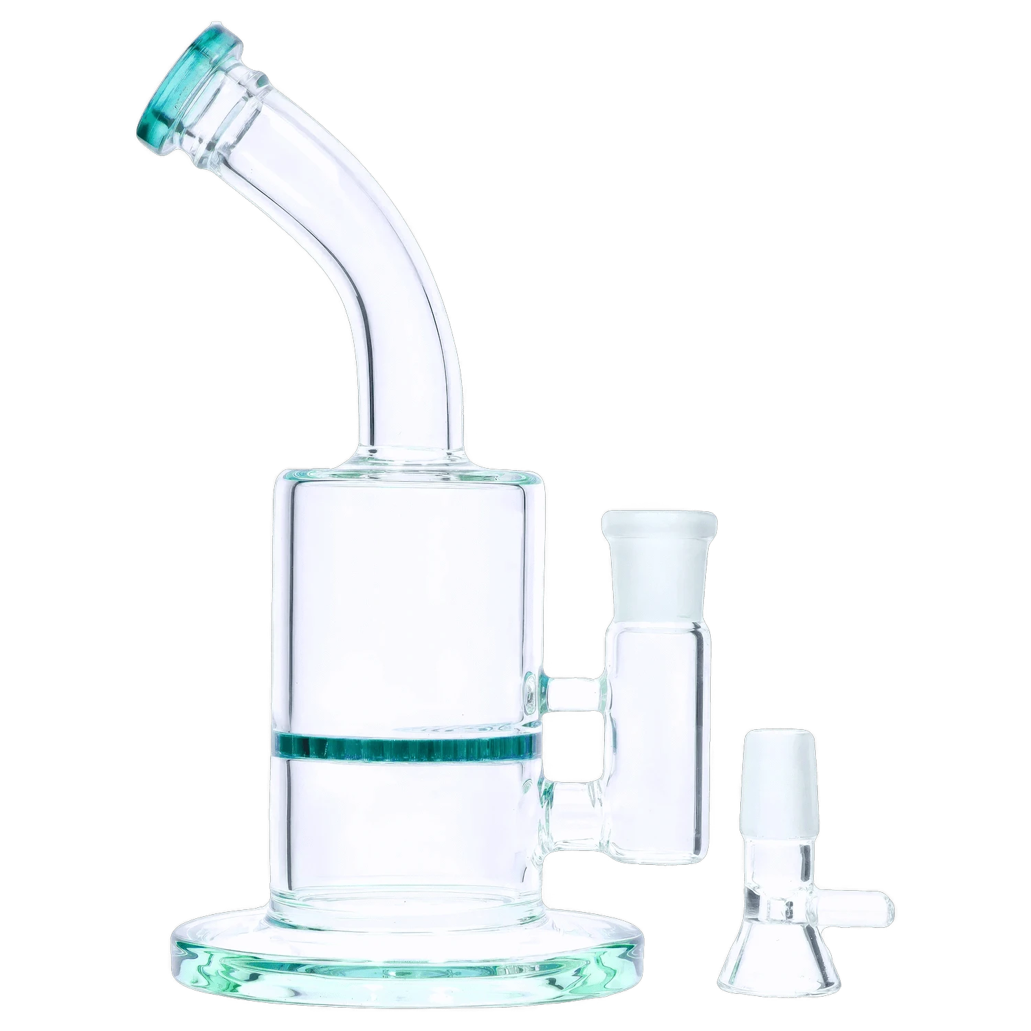 DHC Generic Water Pipe DHC Bent Neck w/ Honeycomb Perc Water Pipe - 9 in.