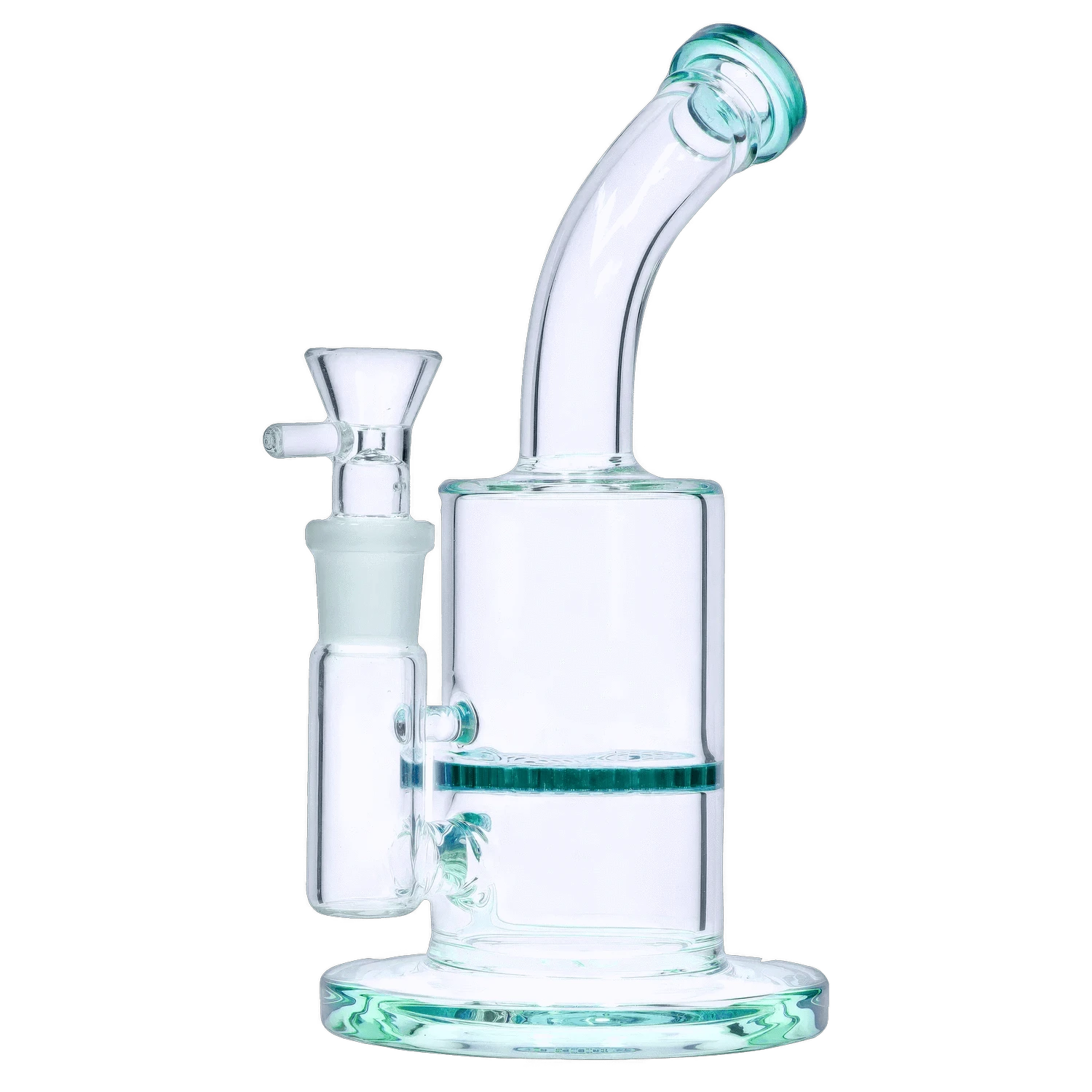 DHC Generic Water Pipe DHC Bent Neck w/ Honeycomb Perc Water Pipe - 9 in.