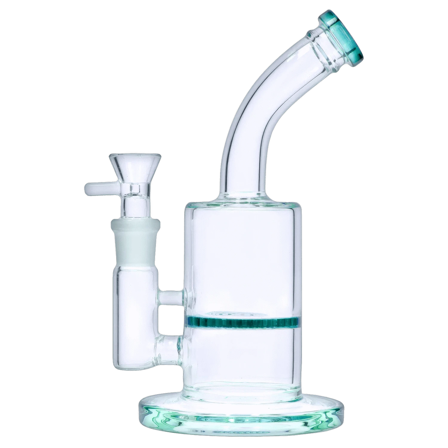 DHC Generic Water Pipe DHC Bent Neck w/ Honeycomb Perc Water Pipe - 9 in.
