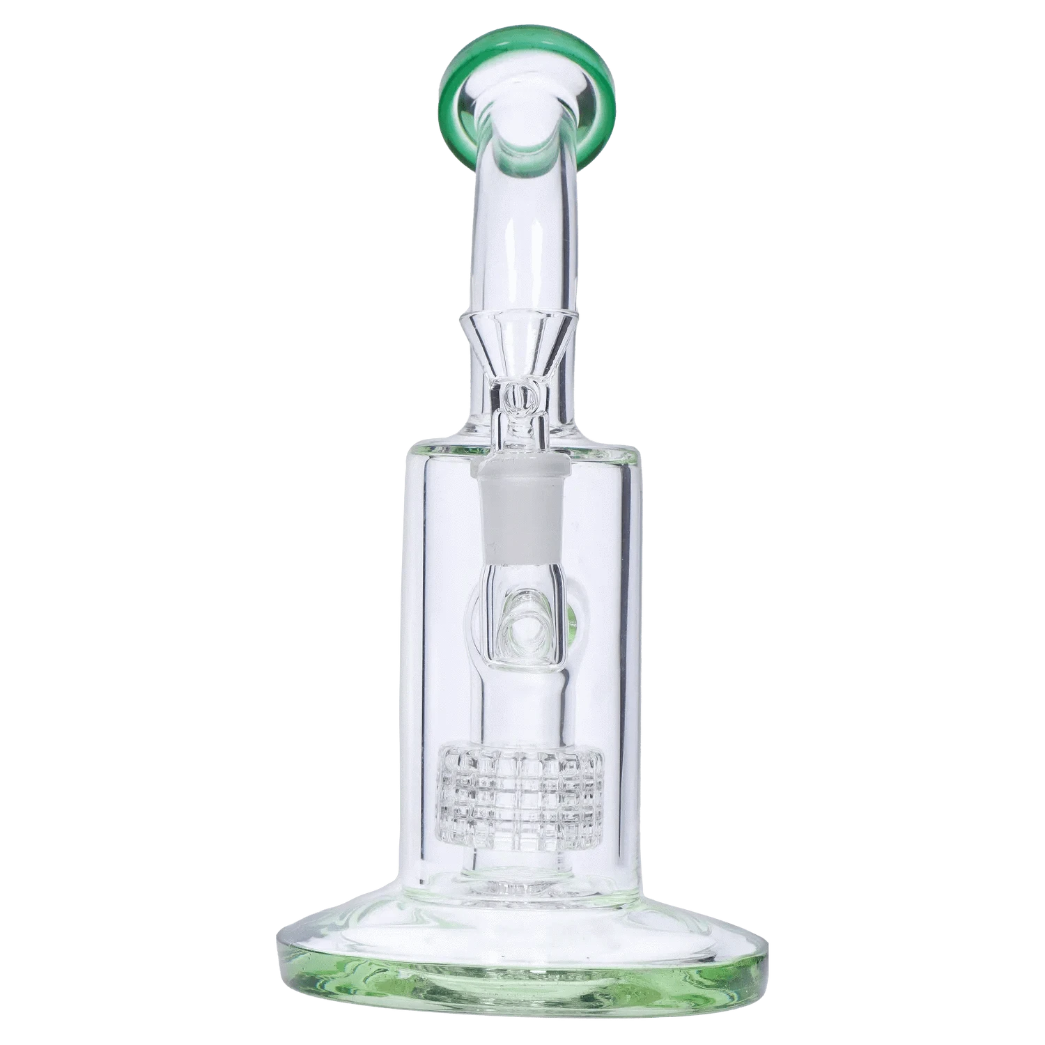 DHC Generic Water Pipe DHC Bent Neck with Matrix Perc & Color Accents Water Pipe - 8 in.
