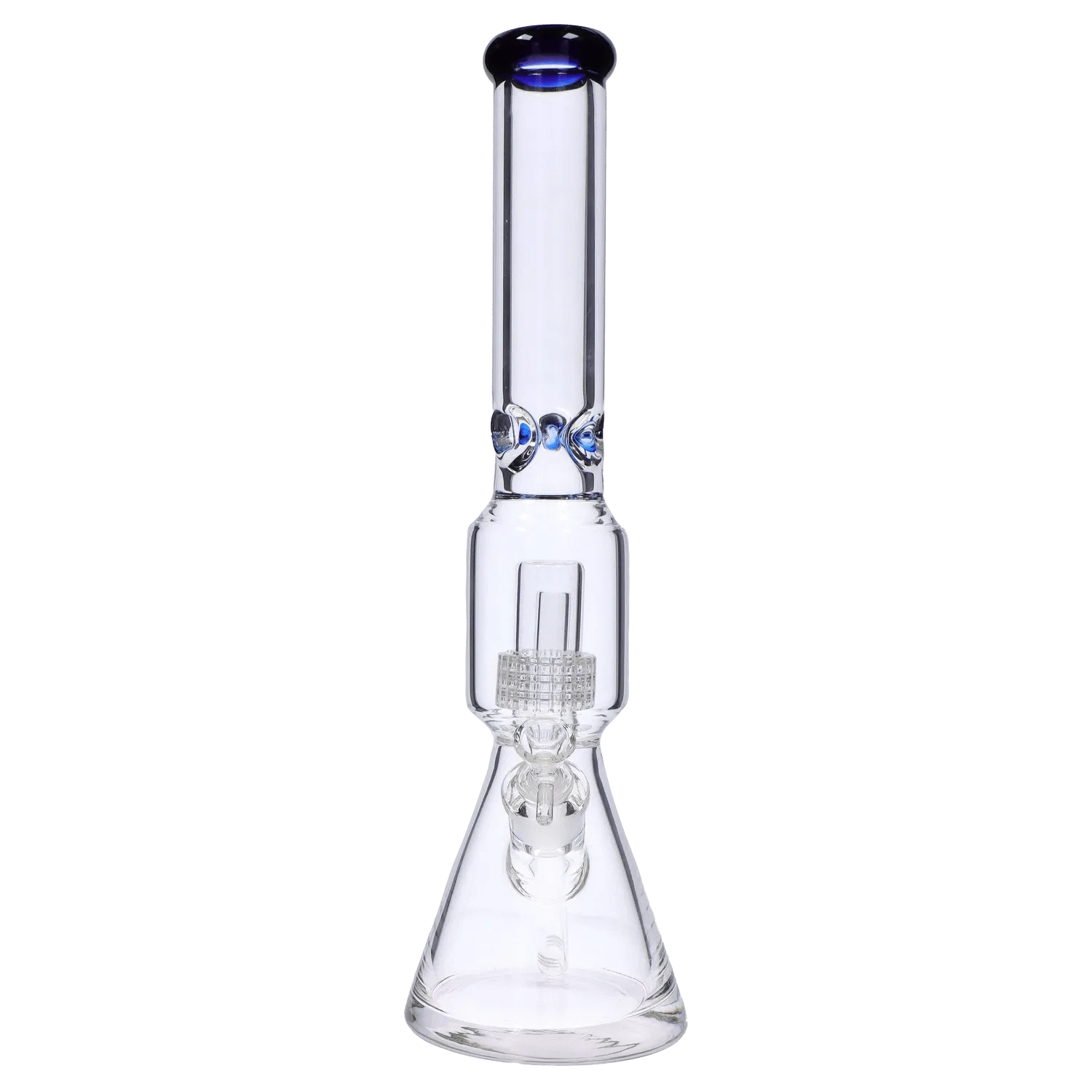 DHC Generic Water Pipe Blue DHC Beaker with Perc & Color Mouthpiece - 16 in.