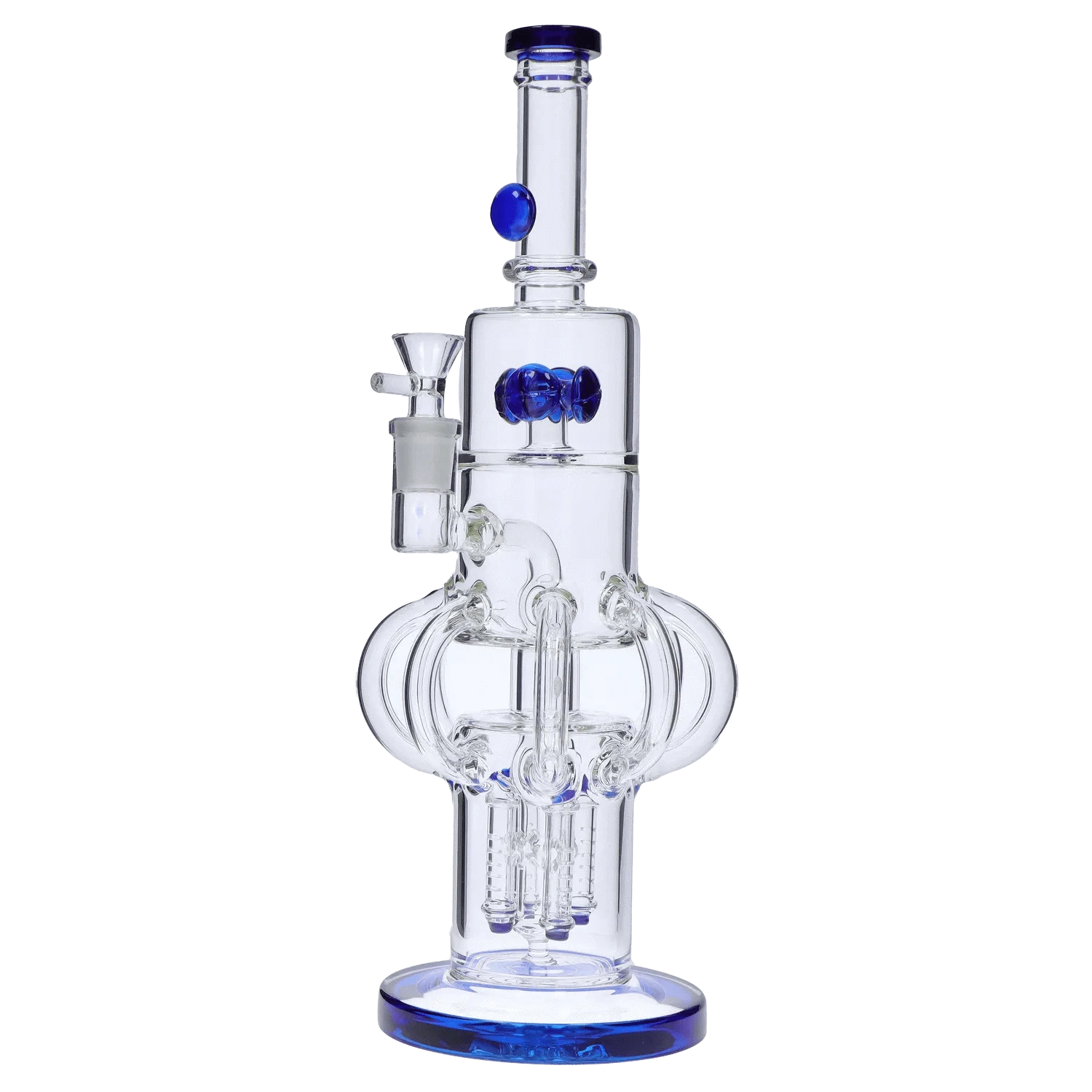 DHC Generic Water Pipe Blue DHC Tube-ular with Dual Perc Water Pipe - 14 in.
