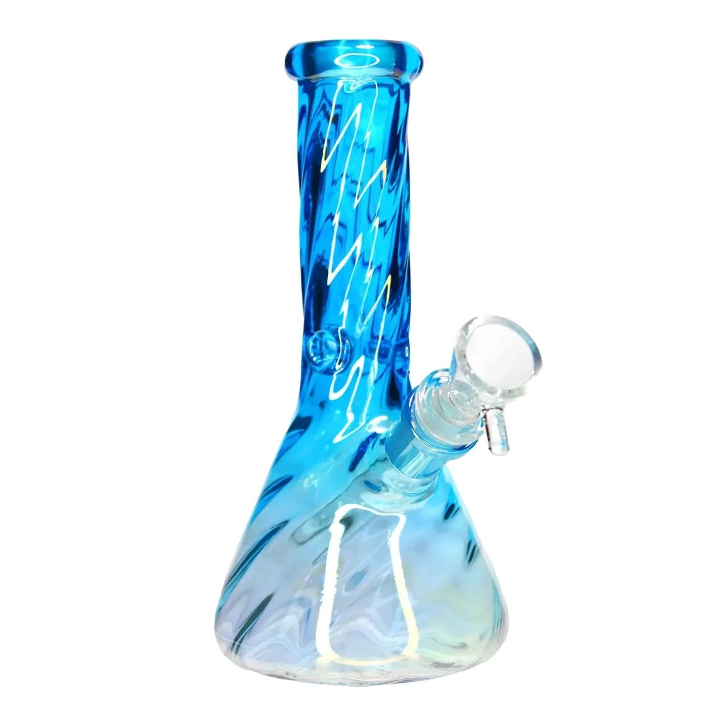 Valiant Distribution Water Pipe Blue DHC Twisted Beaker Water Pipe - 8 in.