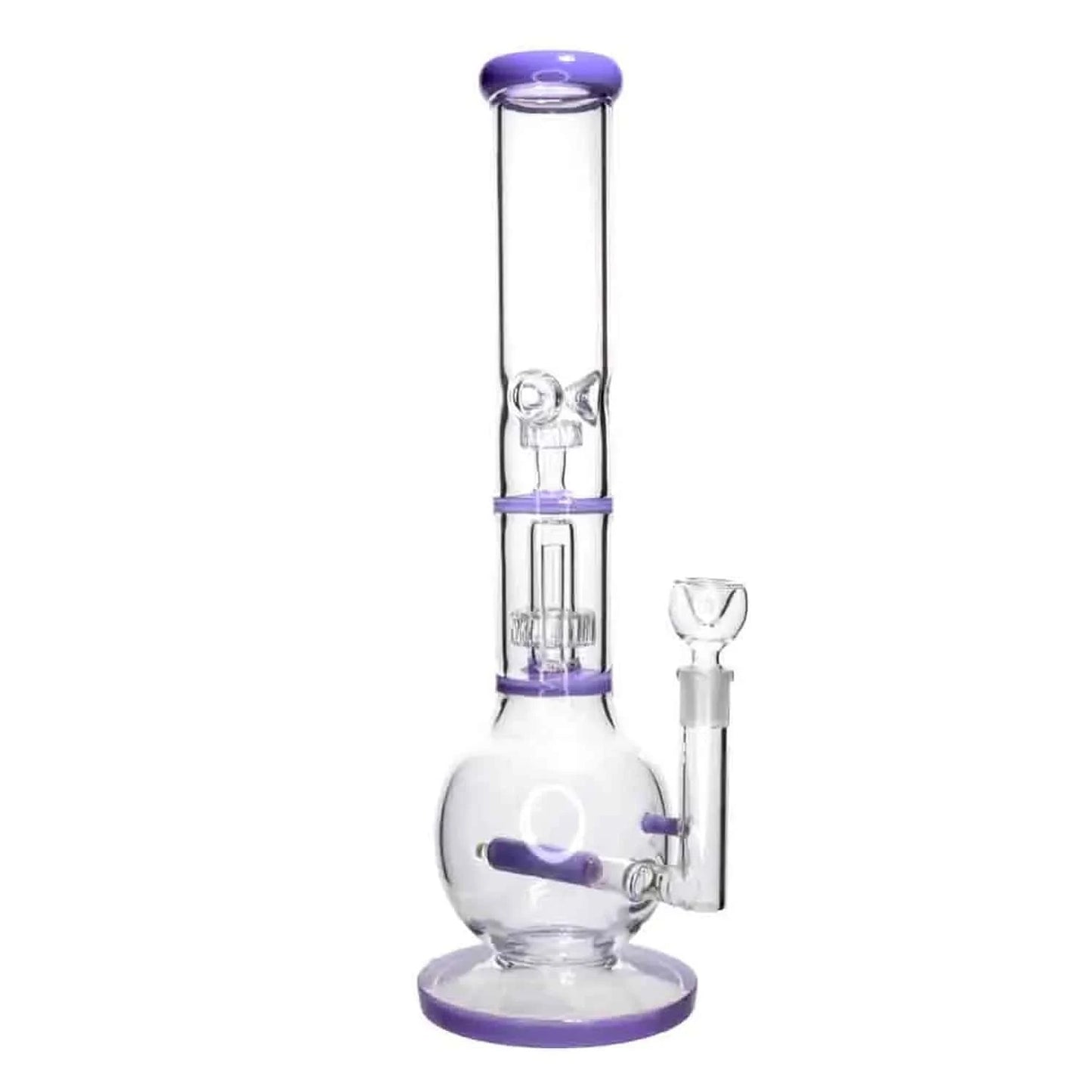Valiant Distribution Water Pipe Jade Blue DHC Inline Glass Ball with UFO & Circ Perc Water Pipe - 16 in.
