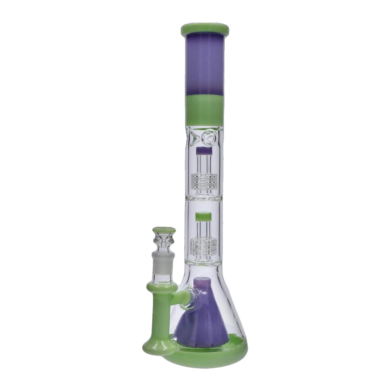 DHC Generic Water Pipe Milky Green DHC Retro Pastel Beaker with Dual Tree & Pyramid Perc Water Pipe - 19.7 in.