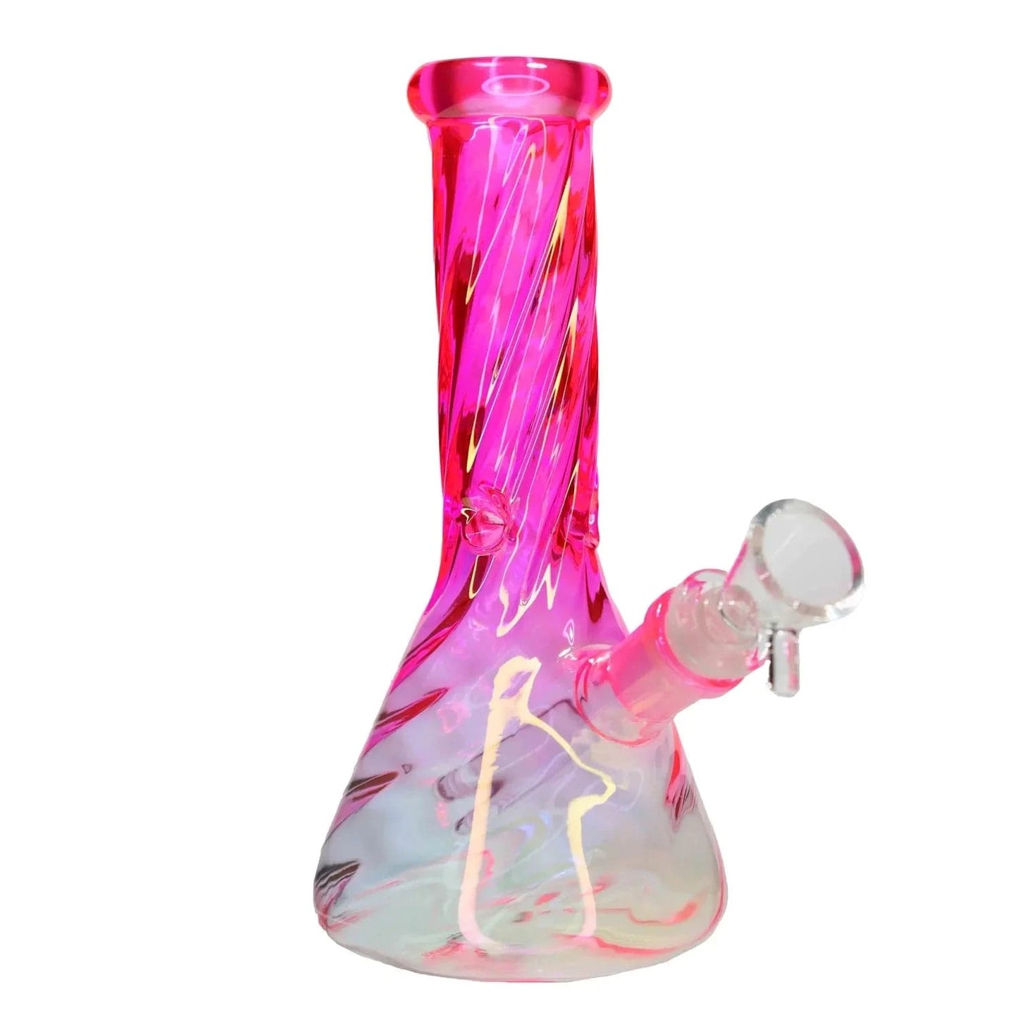 Valiant Distribution Water Pipe Pink DHC Twisted Beaker Water Pipe - 8 in.