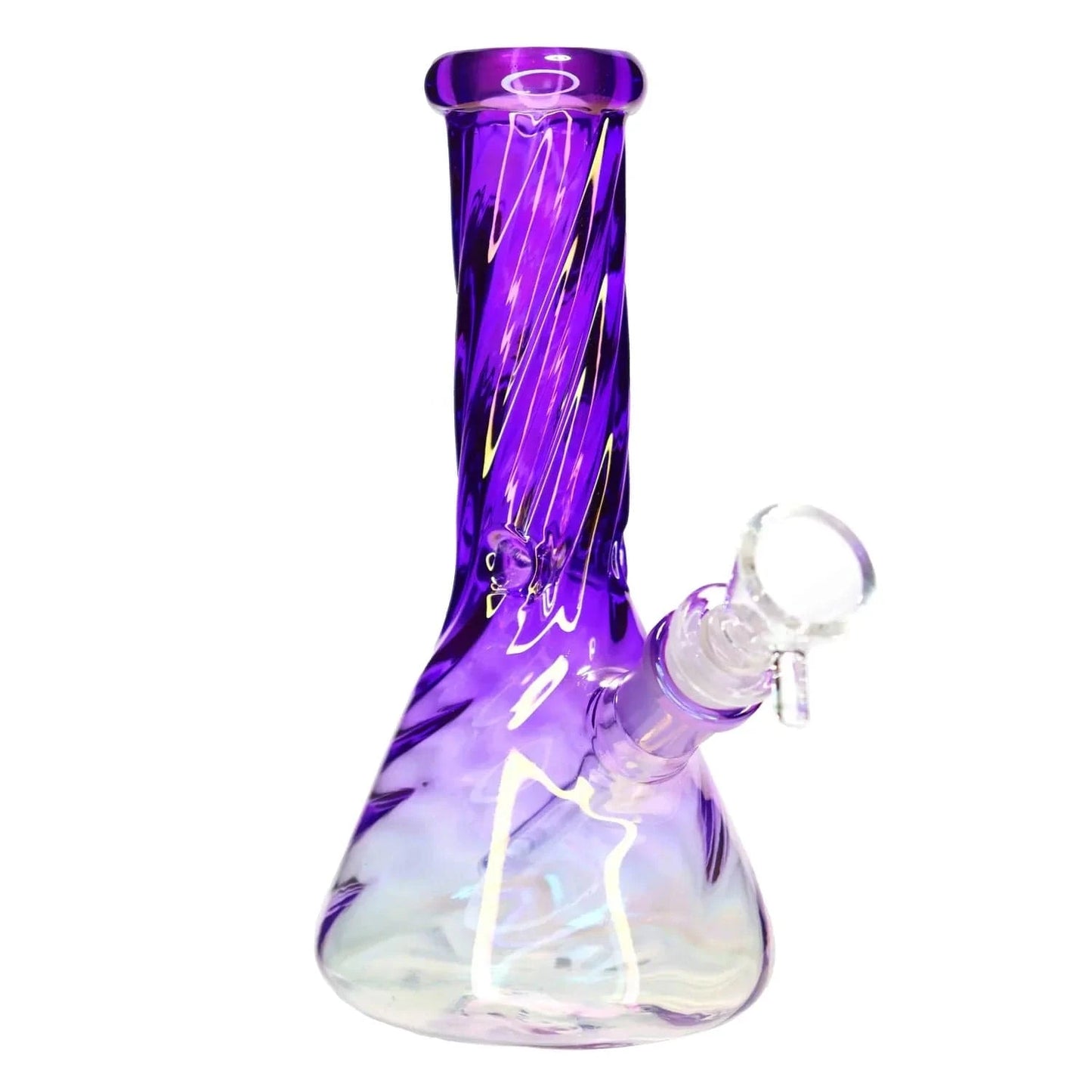 Valiant Distribution Water Pipe Purple DHC Twisted Beaker Water Pipe - 8 in.