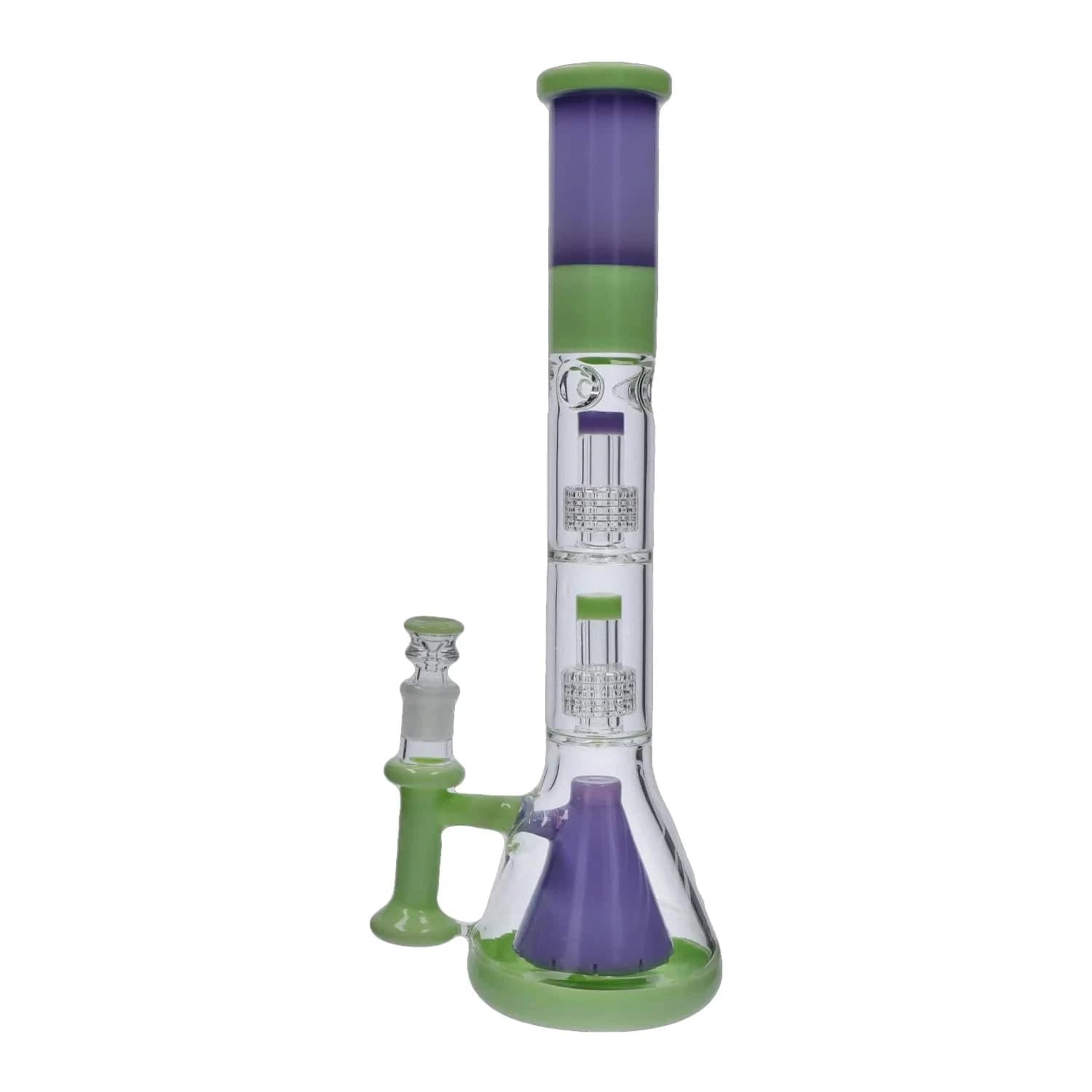 DHC Generic Water Pipe DHC Retro Pastel Beaker with Dual Tree & Pyramid Perc Water Pipe - 19.7 in.