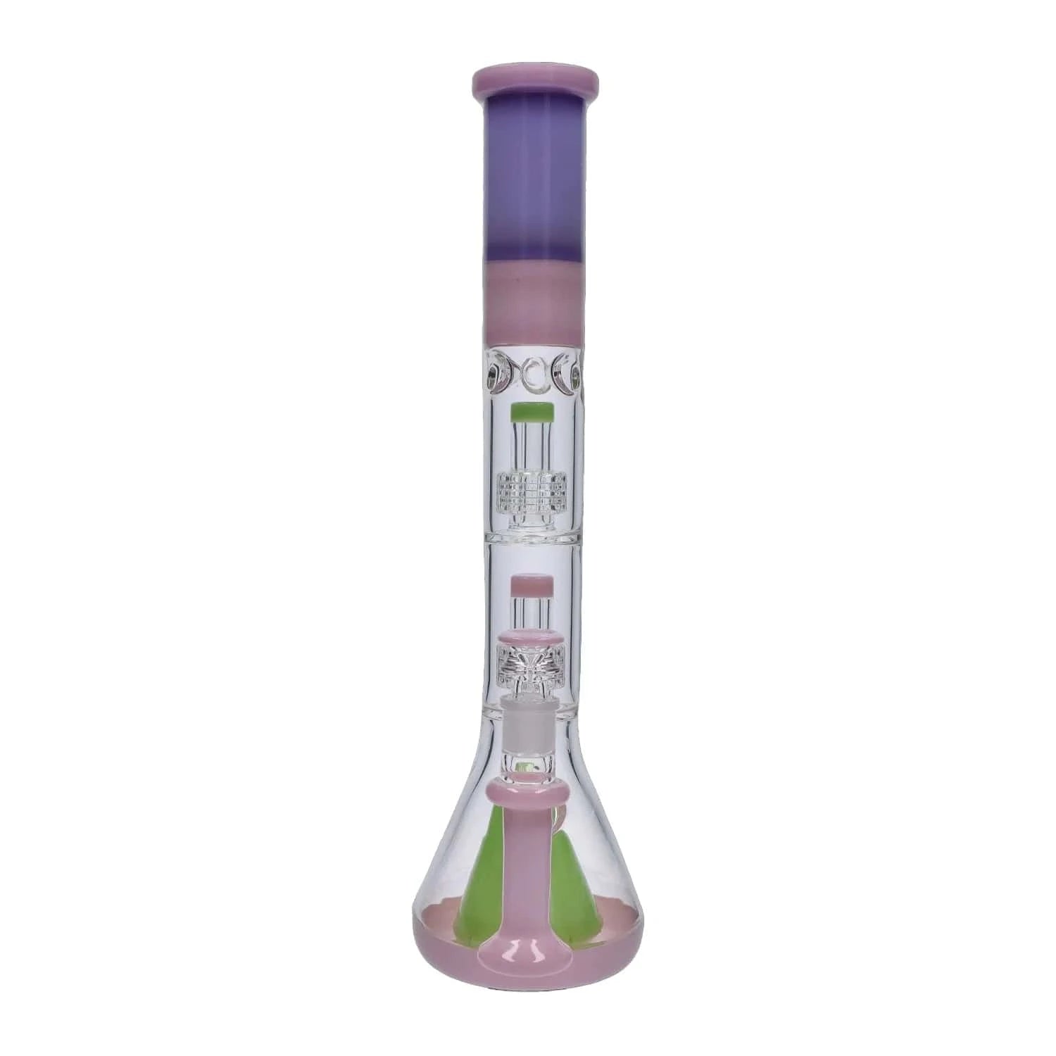 DHC Generic Water Pipe DHC Retro Pastel Beaker with Dual Tree & Pyramid Perc Water Pipe - 19.7 in.