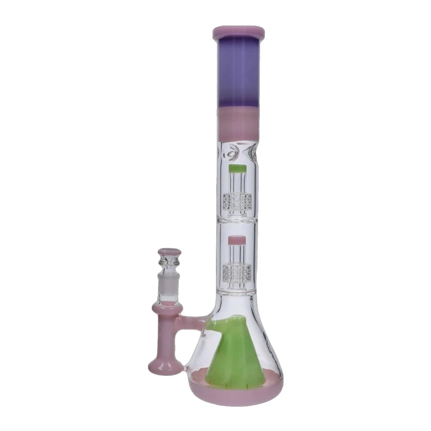 DHC Generic Water Pipe DHC Retro Pastel Beaker with Dual Tree & Pyramid Perc Water Pipe - 19.7 in.