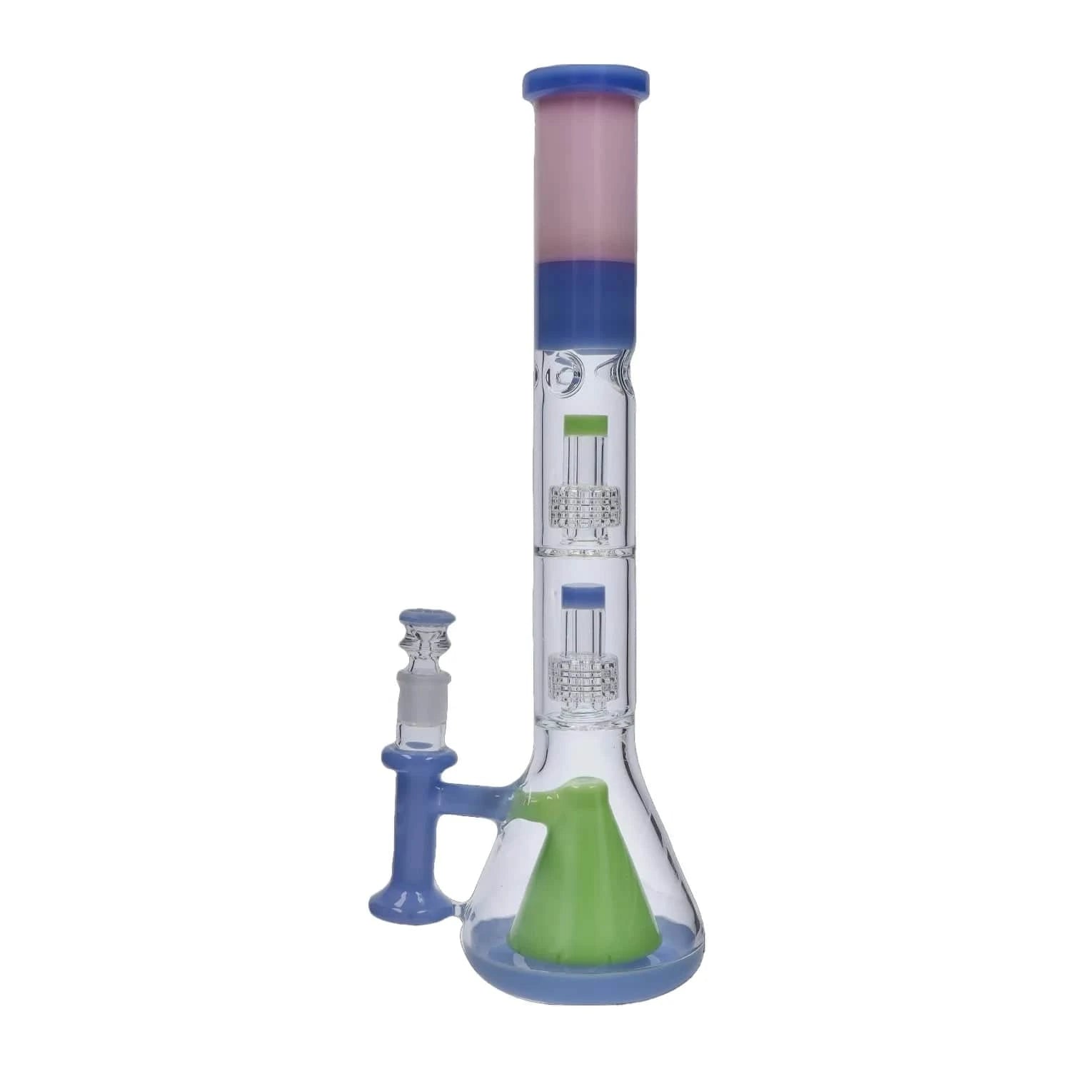 DHC Generic Water Pipe DHC Retro Pastel Beaker with Dual Tree & Pyramid Perc Water Pipe - 19.7 in.