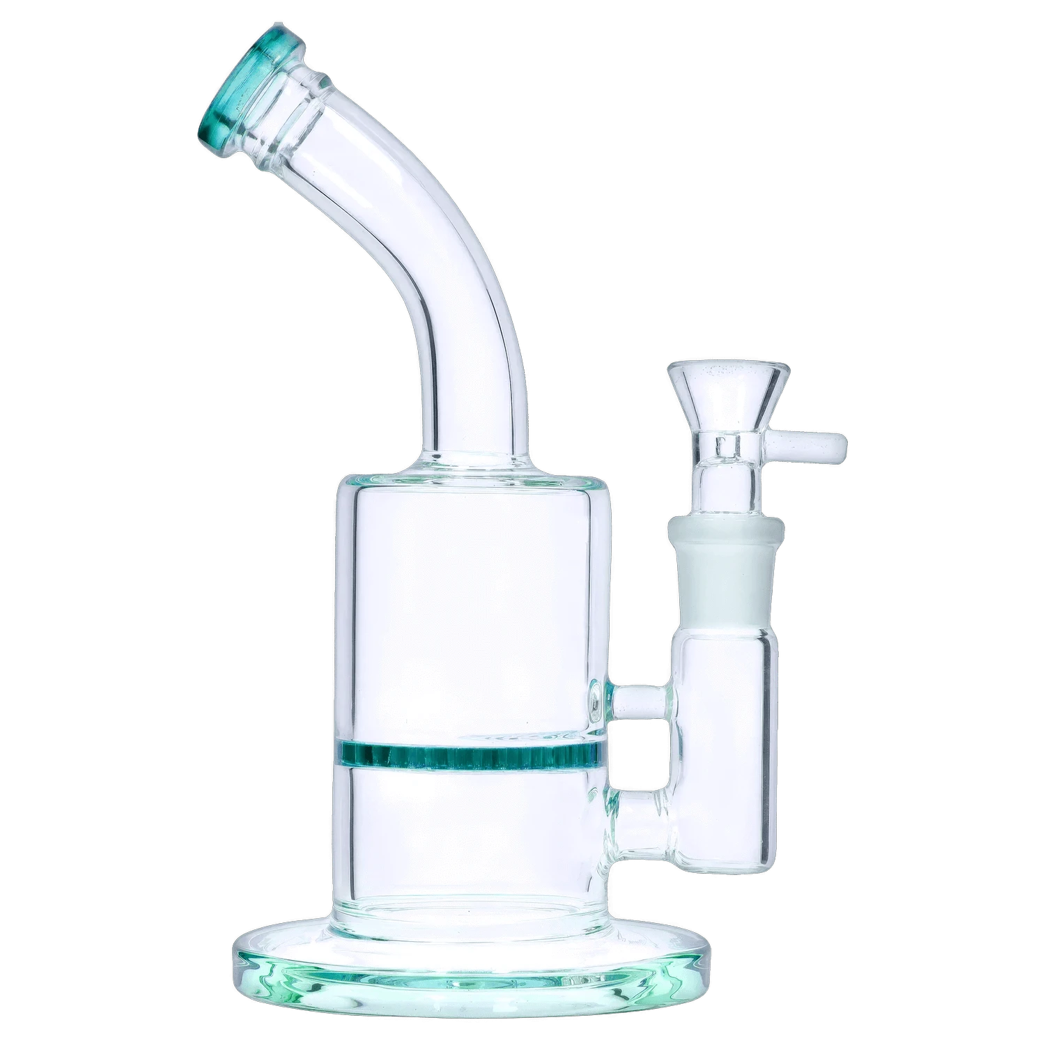 DHC Generic Water Pipe Teal DHC Bent Neck w/ Honeycomb Perc Water Pipe - 9 in.