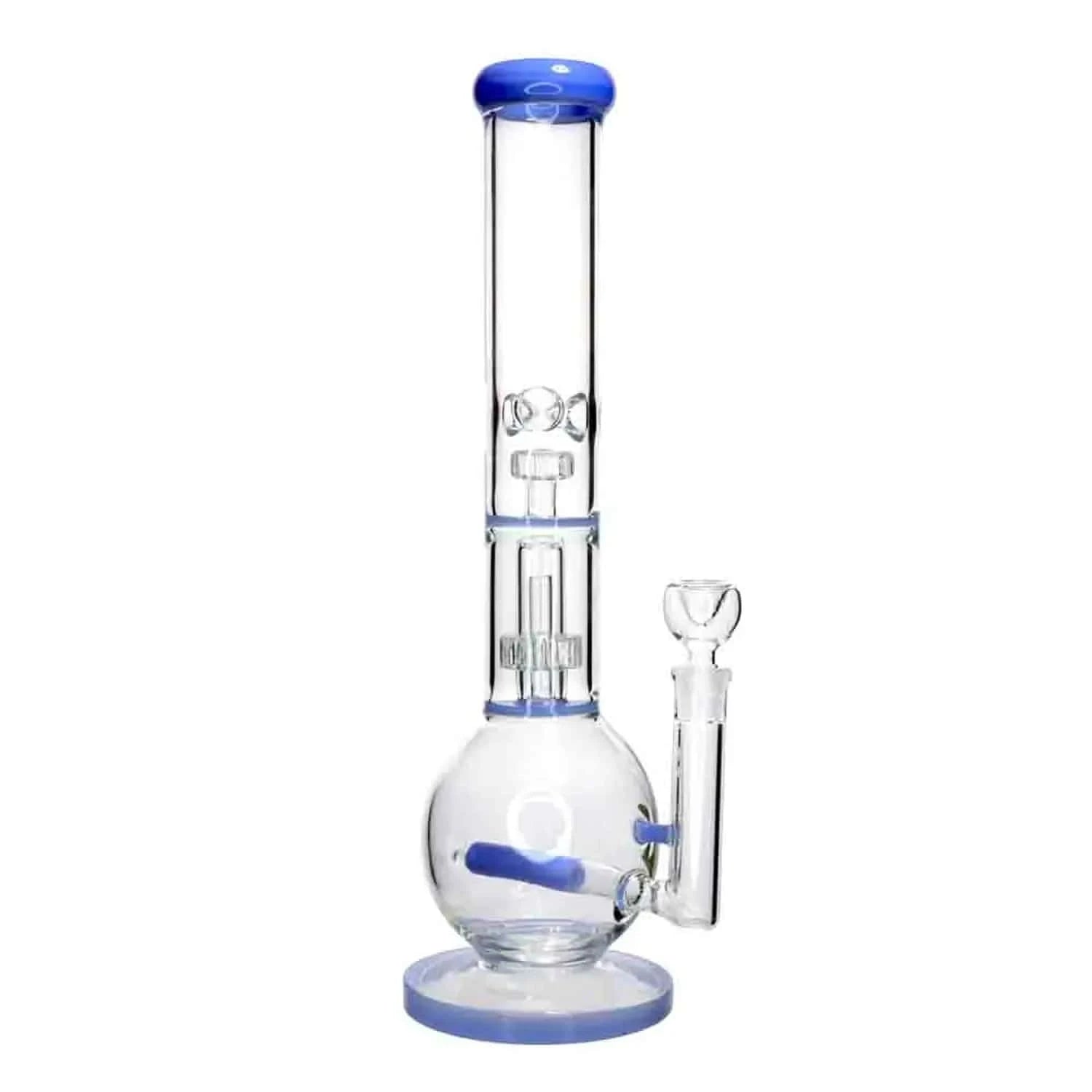 Valiant Distribution Water Pipe DHC Inline Glass Ball with UFO & Circ Perc Water Pipe - 16 in.