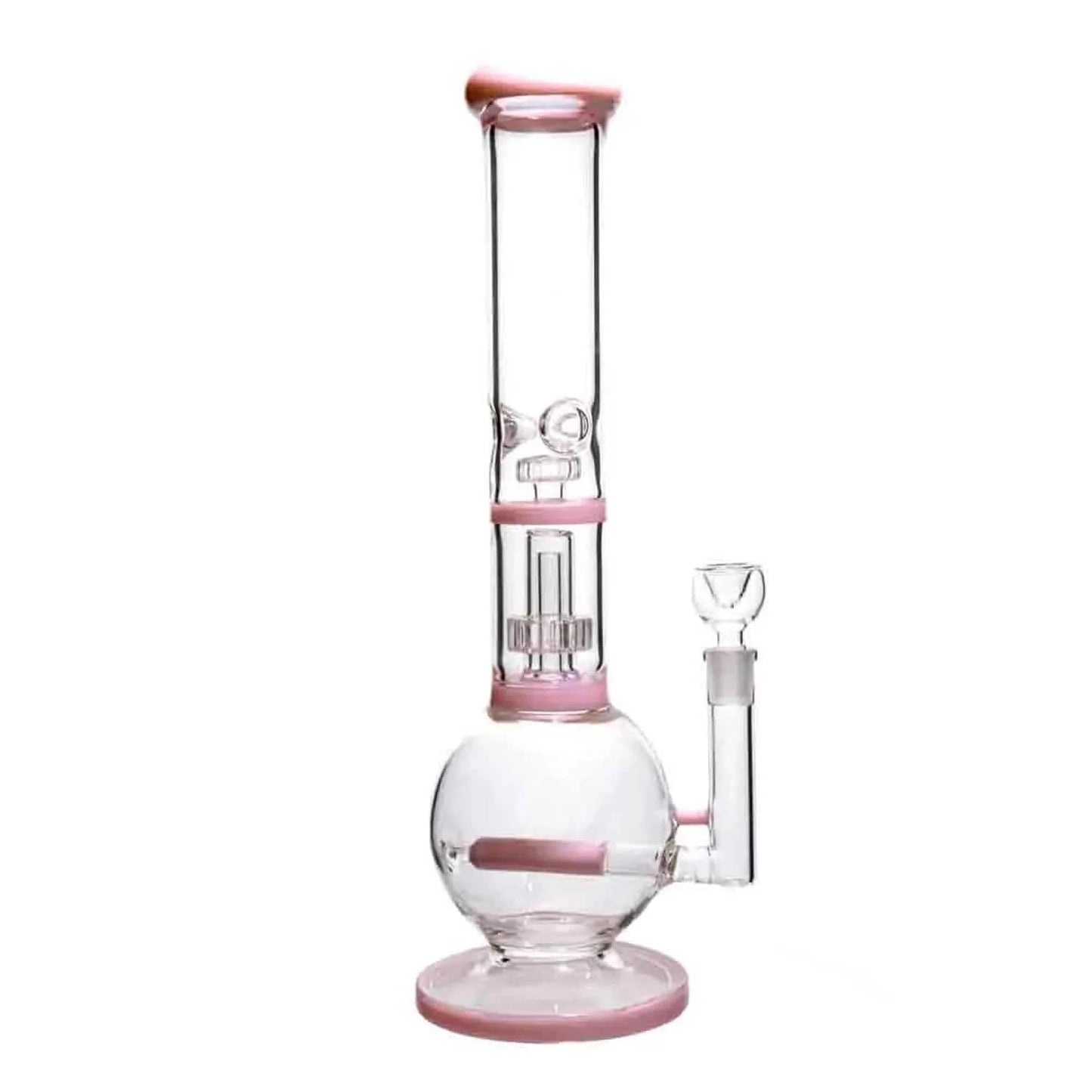 Valiant Distribution Water Pipe DHC Inline Glass Ball with UFO & Circ Perc Water Pipe - 16 in.
