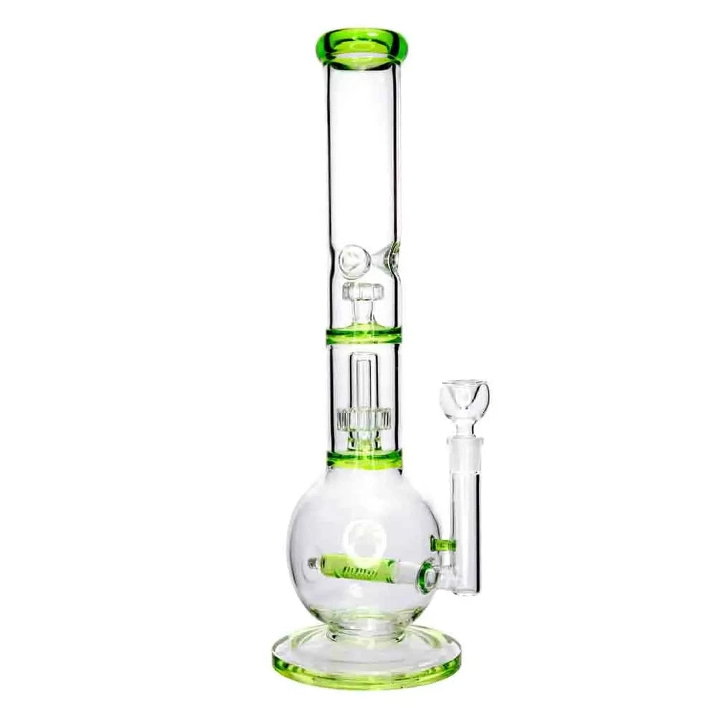 Valiant Distribution Water Pipe DHC Inline Glass Ball with UFO & Circ Perc Water Pipe - 16 in.