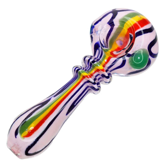 Valiant Distribution Water Pipe DHC Rasta Slime Colourful Glass Pipe - 4 in.