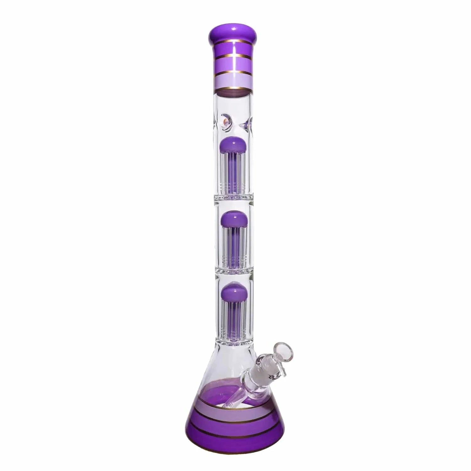 Valiant Distribution Water Pipe DHC Triple Chamber Mushroom Perc Beaker Water Pipe - 22 in.