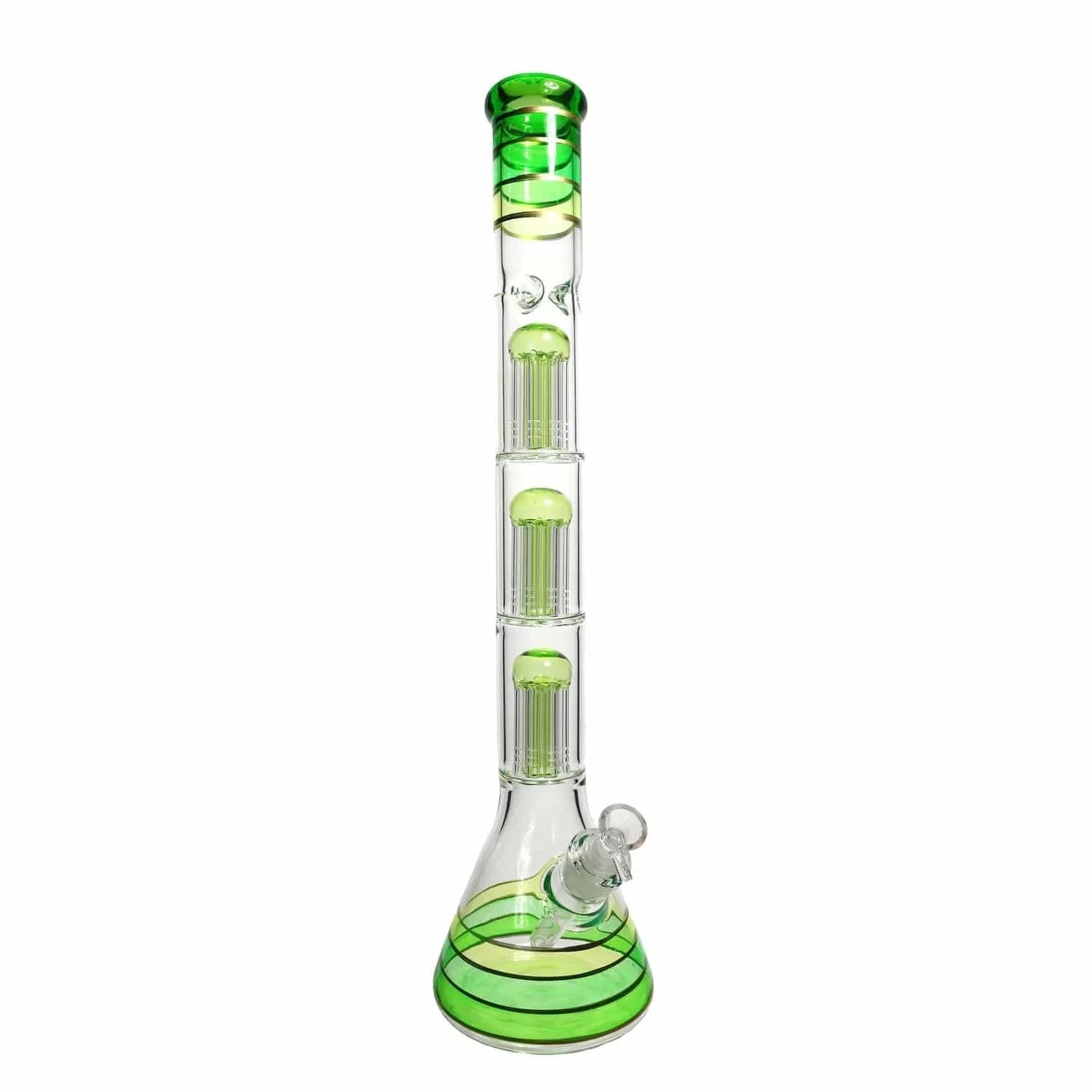 Valiant Distribution Water Pipe DHC Triple Chamber Mushroom Perc Beaker Water Pipe - 22 in.