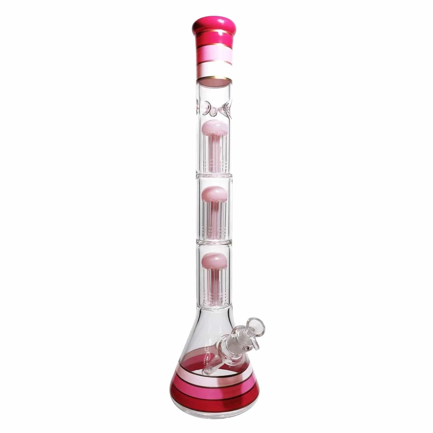 Valiant Distribution Water Pipe DHC Triple Chamber Mushroom Perc Beaker Water Pipe - 22 in.