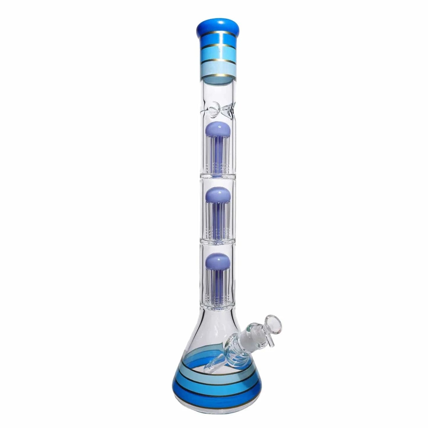 Valiant Distribution Water Pipe DHC Triple Chamber Mushroom Perc Beaker Water Pipe - 22 in.