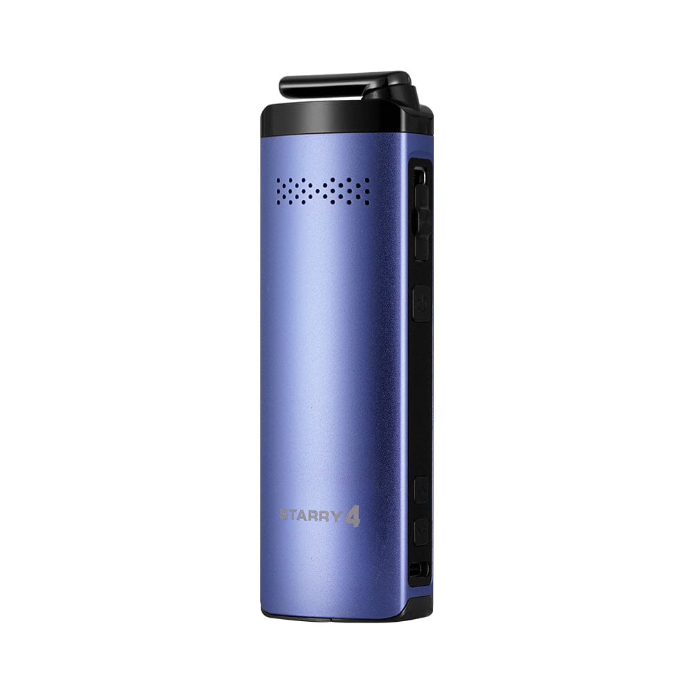 Front view of the XVAPE STARRY 4| a sleek, blue vapor pen with a minimalist design and metallic accents.