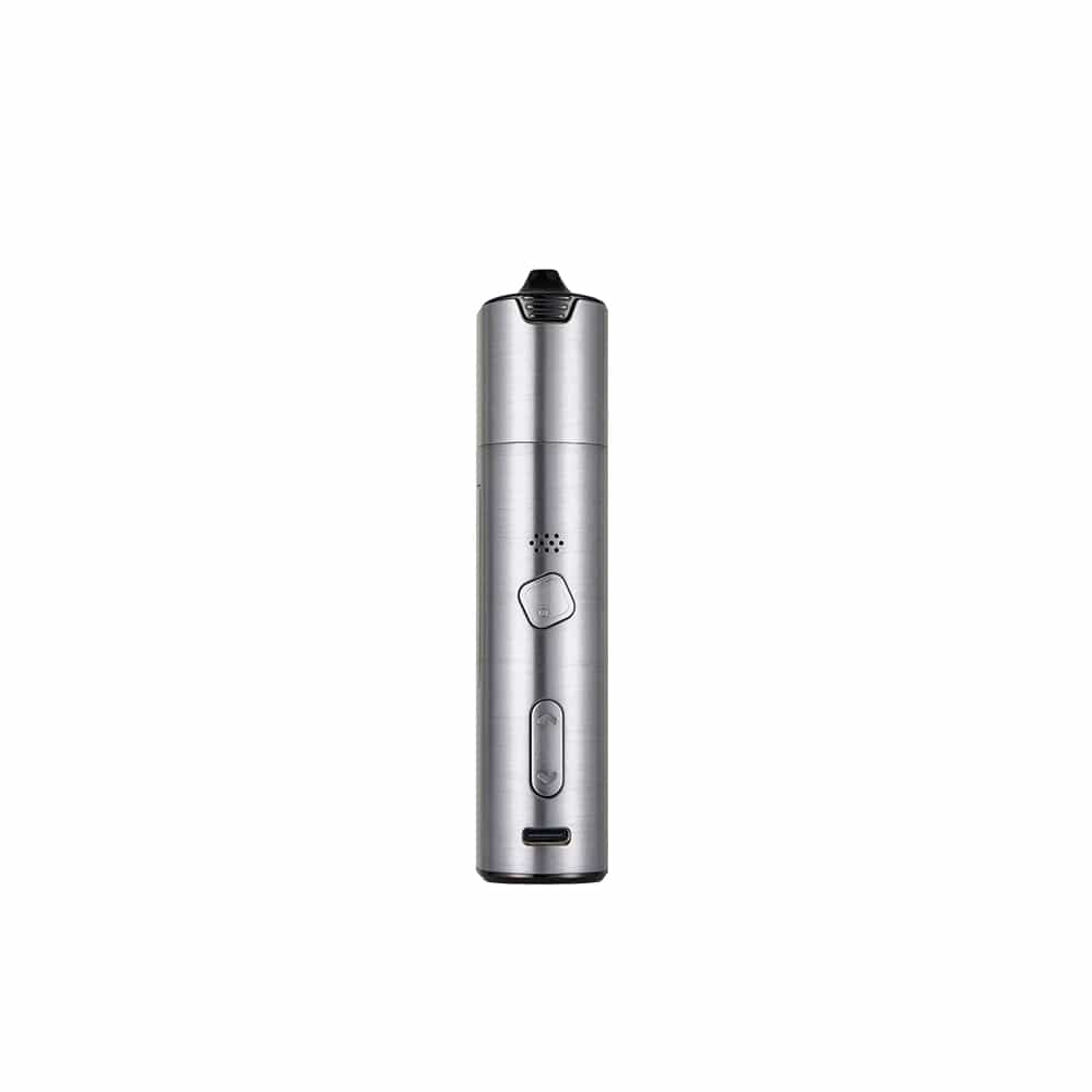 Front view of the XVAPE Roffu, a sleek, black vaporizer, presented against a plain white background.
