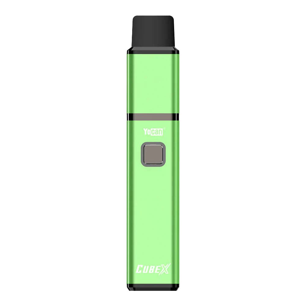 Front view of the Cubex Concentrate Vaporizer, a sleek, silver-toned device against a plain white background.