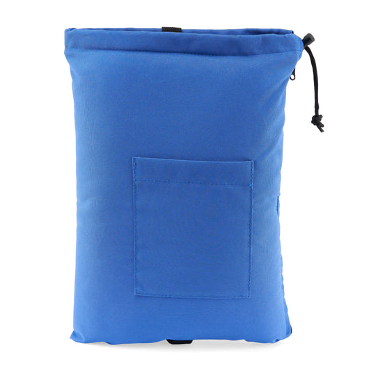 Glass Pillow Travel Bag Blue 16" Wide Glass Pillow Storage Pouch with Zipper and Drawstring