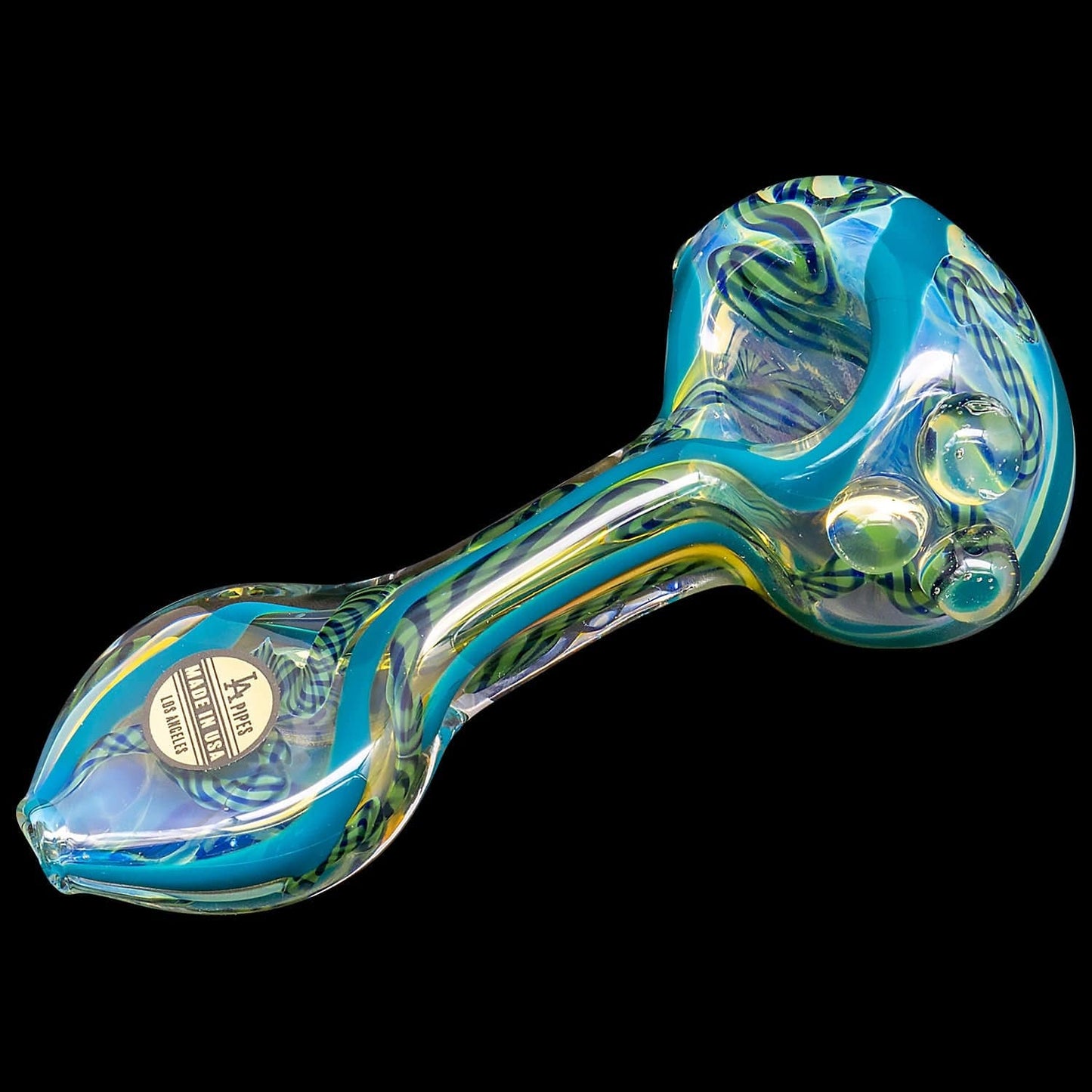 LA Pipes Hand Pipe "Candy Spoon" Inside-Out Color Changing Glass Pipe