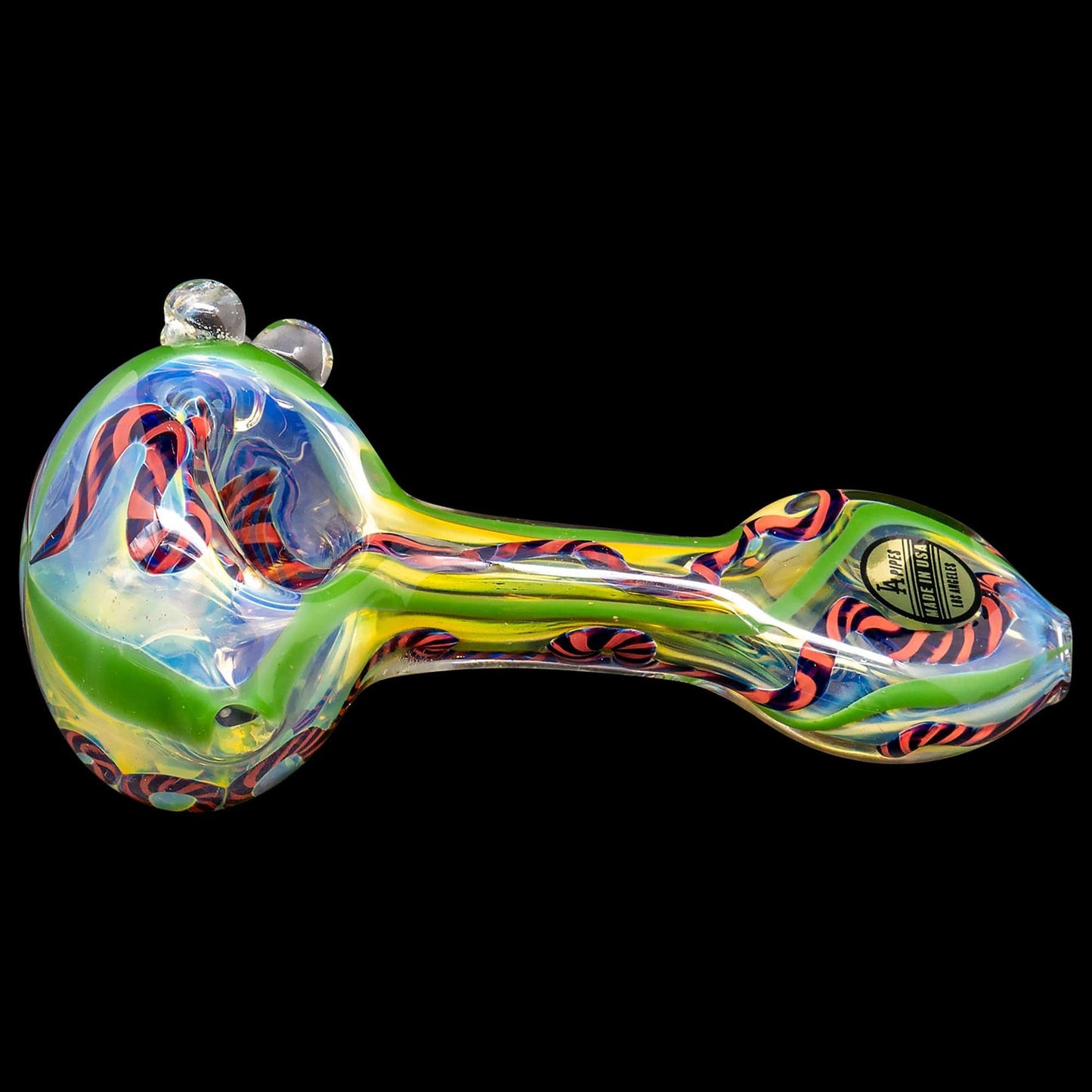 LA Pipes Hand Pipe "Candy Spoon" Inside-Out Color Changing Glass Pipe