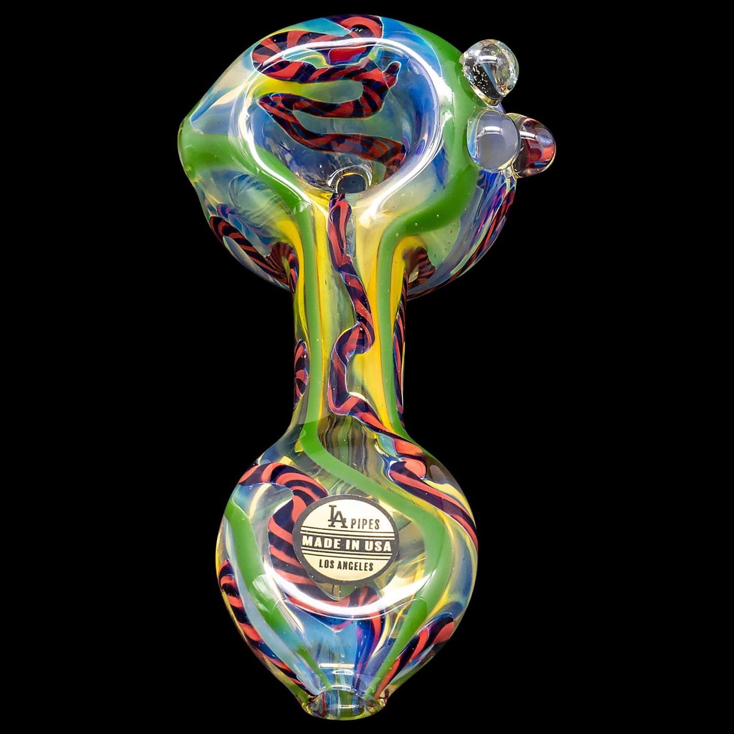 LA Pipes Hand Pipe "Candy Spoon" Inside-Out Color Changing Glass Pipe