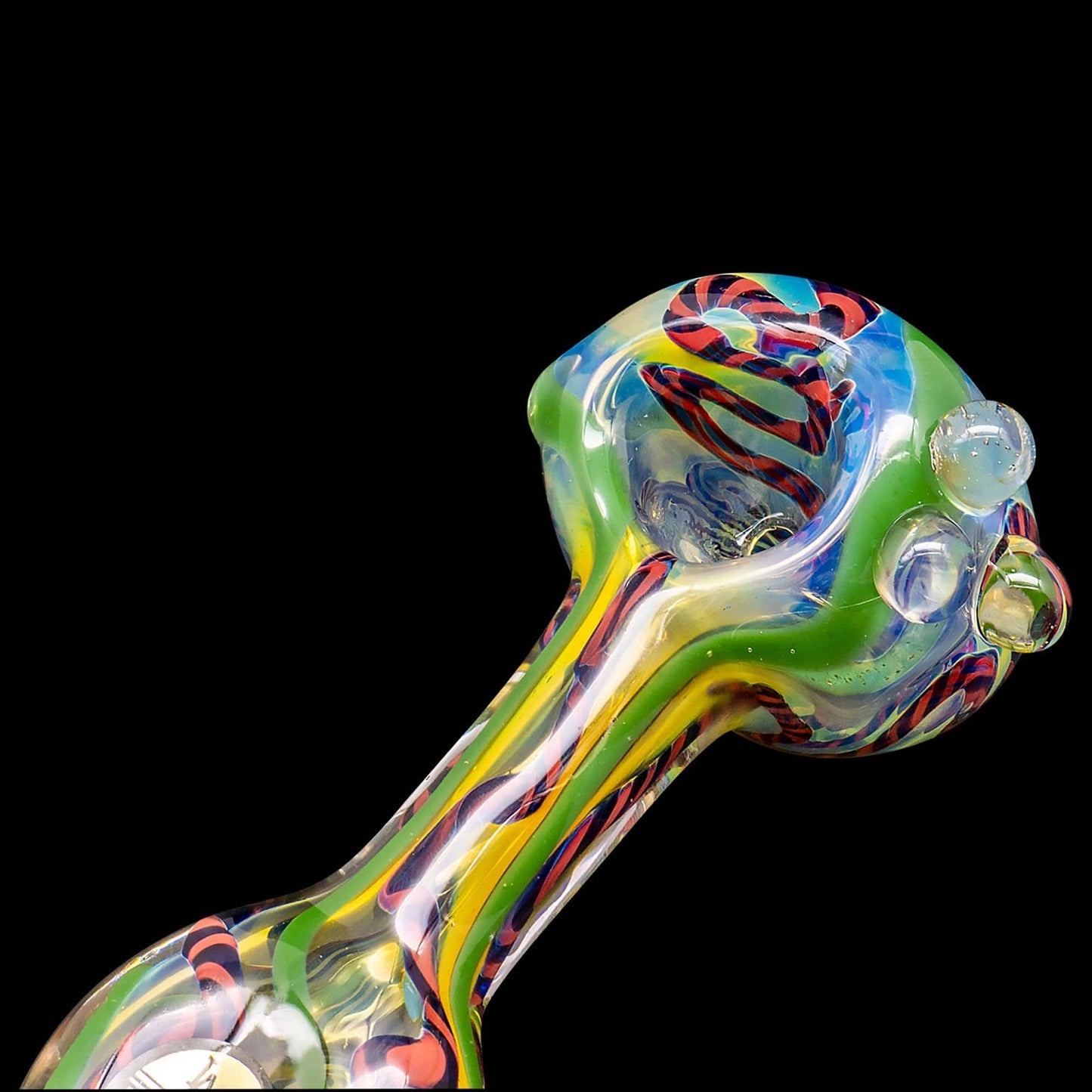 LA Pipes Hand Pipe "Candy Spoon" Inside-Out Color Changing Glass Pipe