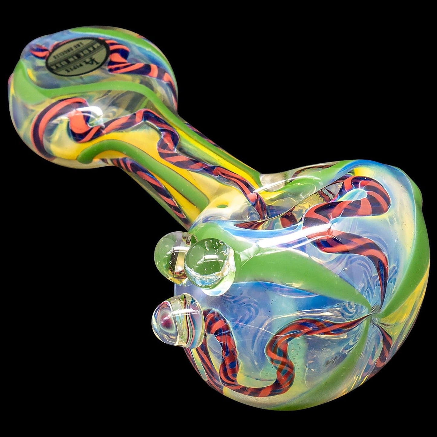 LA Pipes Hand Pipe "Candy Spoon" Inside-Out Color Changing Glass Pipe