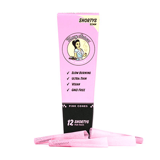 Blazy Susan Rolling Papers 53mm Shorts (12) Blazy Susan Pink Paper Cones