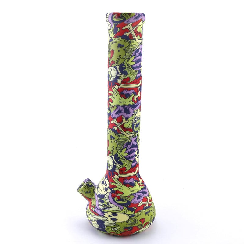 Cloud 8 Smoke Accessory Water Pipe Grave 14'' Artistic Paint Silicone Beaker Bong