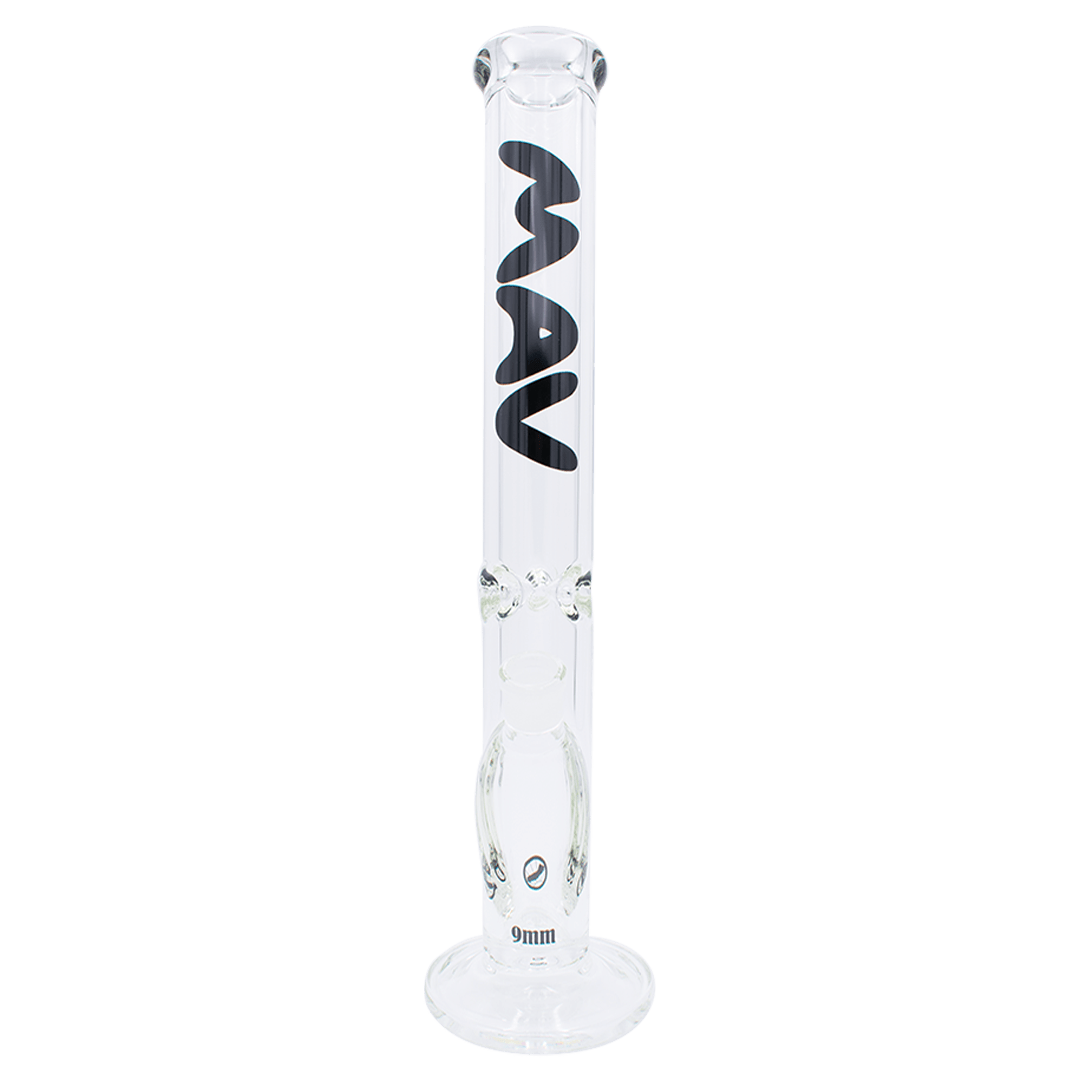 MAV Glass Bong Black 18" x 9mm Straight Tube