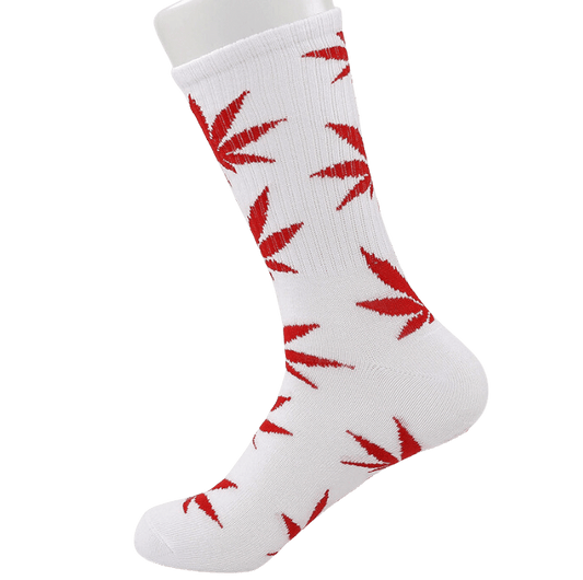 Cloud 8 Smoke Accessory socks Red Cannabis Weed Marijuana Leaf Unisex Hip Hop Street Fashion Comfortable Cotton Crew Socks