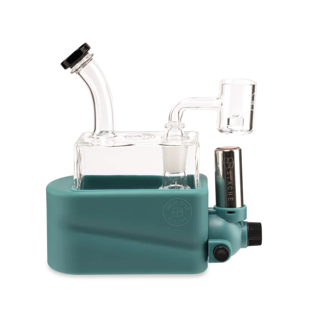 Stache Dab Rig Matte Teal Stache Rio Rig-in-One Dab Rig Kit with Butane Torch - Matte
